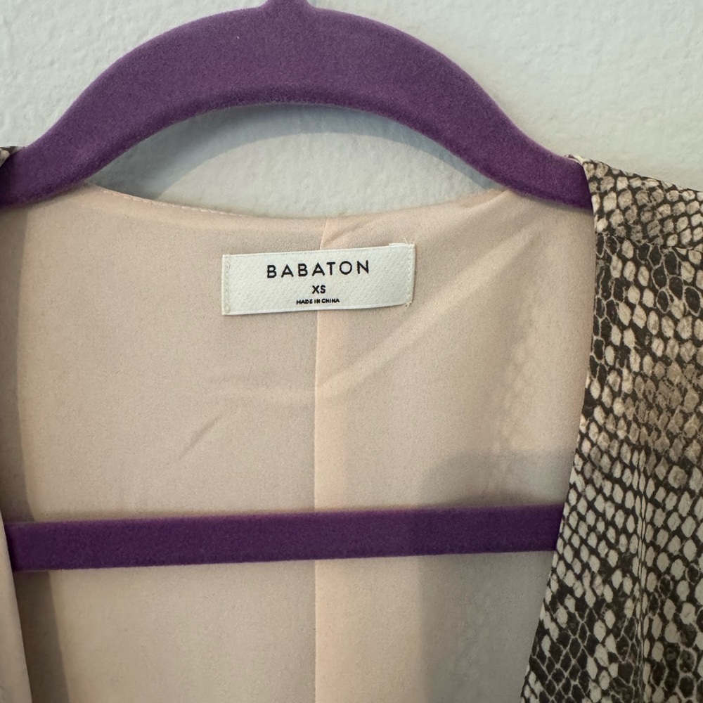 Babaton by Aritzia Wallace wrap dress. Size XS. EUC. Snake print - Picture 3 of 5